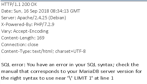 SQL error